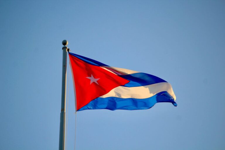 Cuban flag flying