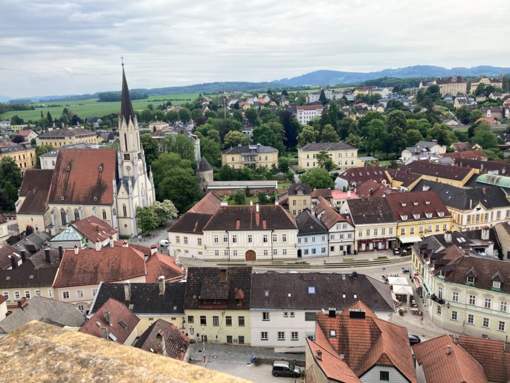 Overlooking the town of Melk, Austria
